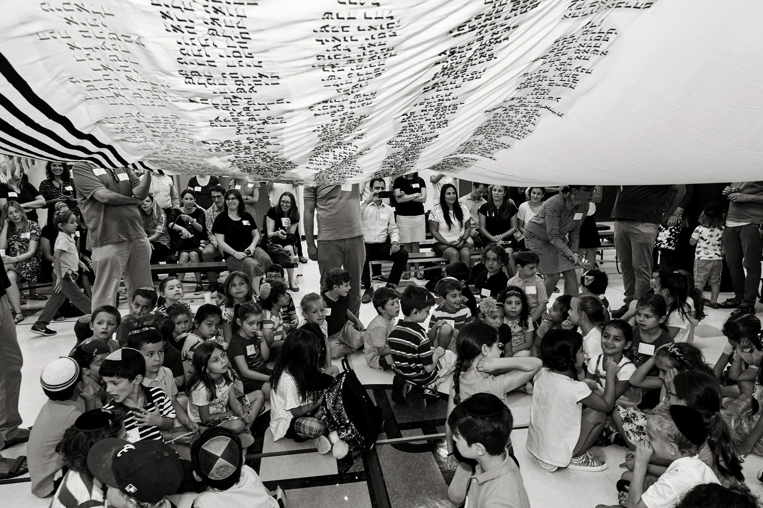 Prayer Shawl with student names in Hebrew