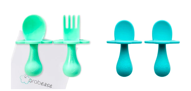 Grabease First Self Feeding Fork and Spoon Set – Babysupermarket