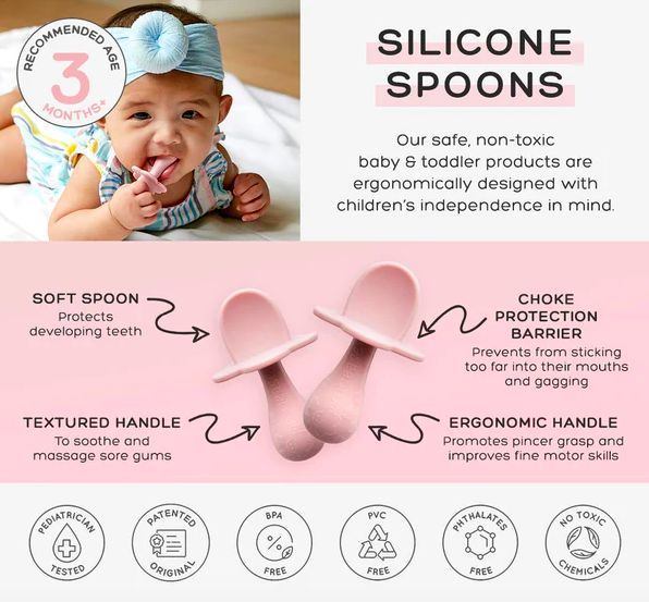 Grabease Baby Spoons Toddler Utensils Baby Utensils Baby Feeding Baby Fork,  BPA-Free & Phthalate-Free for Baby & Toddler, 1 Set, Yellow