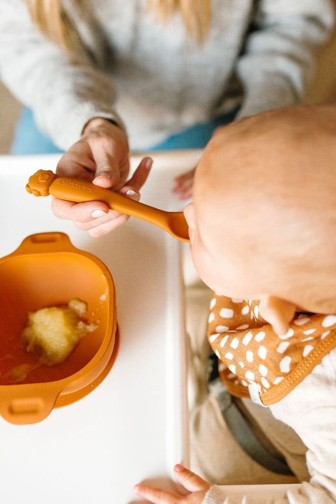 Grabease Toddler Silverware Toddler Spoons and Forks Baby Silverware Baby  For and Spoons, BPA-Free & Phthalate-Free for Baby & Toddler, 1 Set, Orange