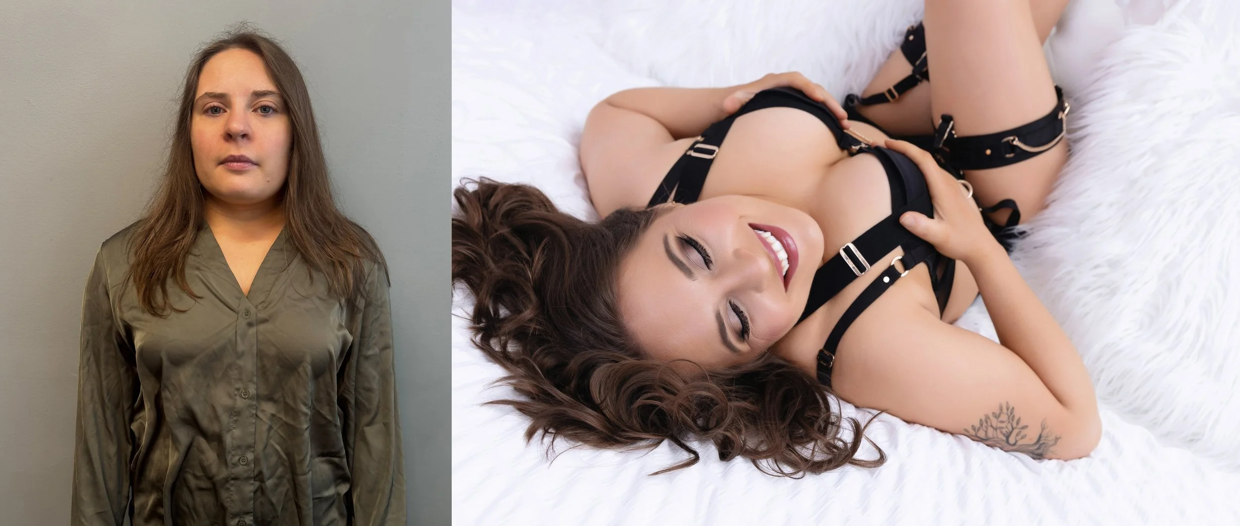 Woman embracing confidence during a luxury boudoir session