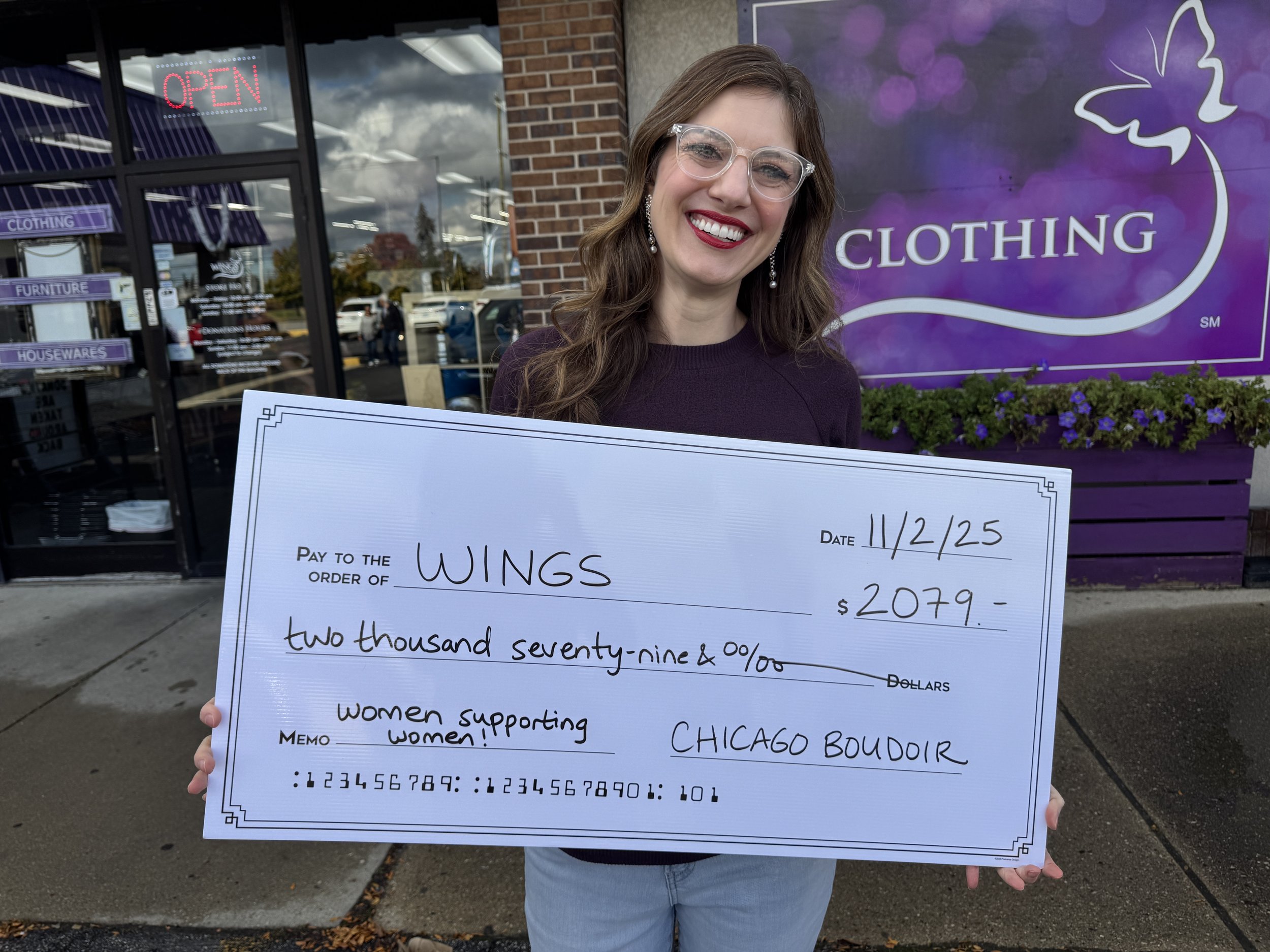Chicago Boudoir Photography raised and donated money to WINGS for Domestic Violence Awareness Month