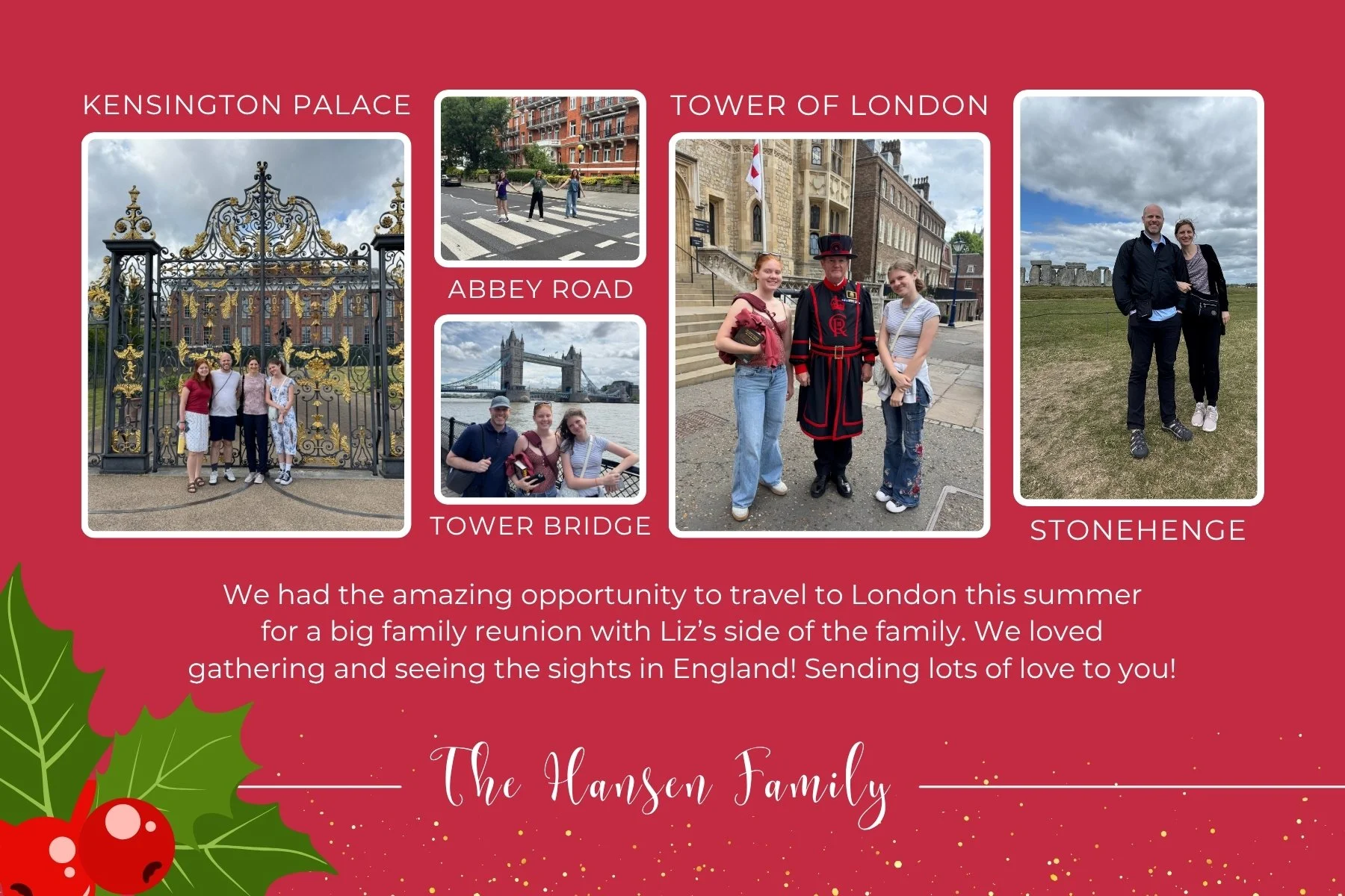 Happy Holidays 2025 from the Hansen Family in London