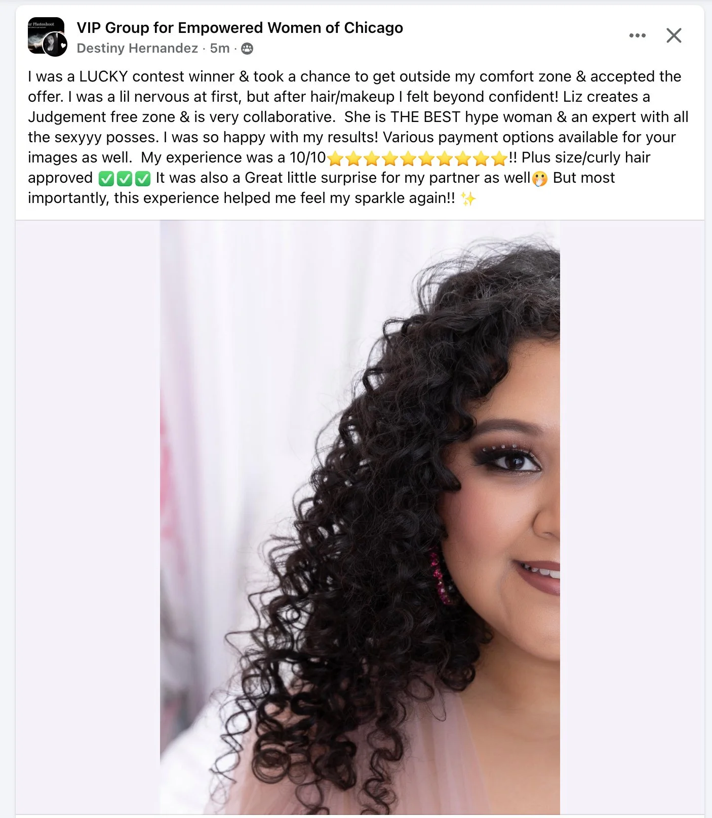 Previous Chicago Boudoir contest winner testimonial