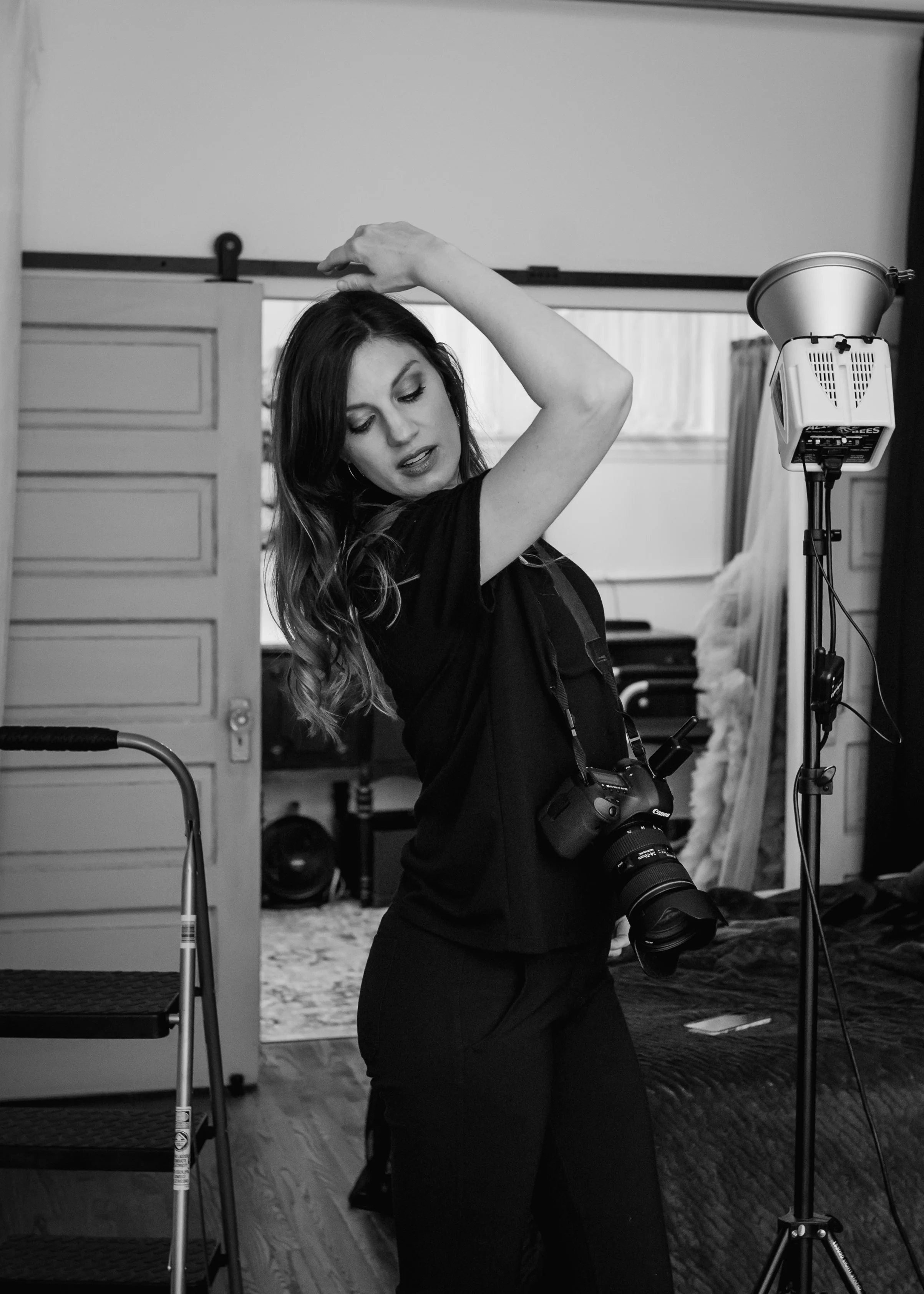 Posing guidance from Liz for a boudoir photoshoot