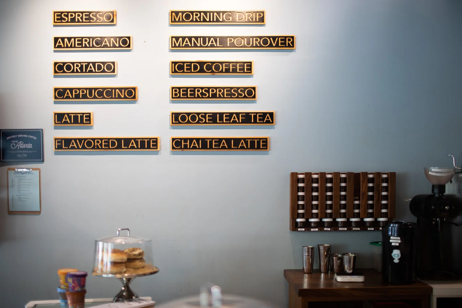 The coffee/tea menu is straightforward.