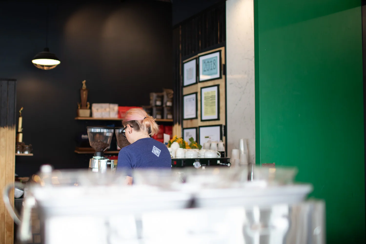 Inside Spiller Park Coffee.