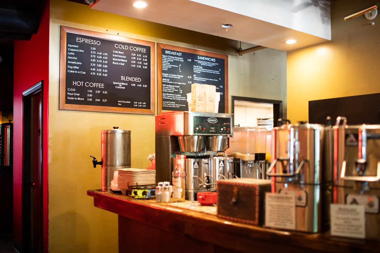 Interior of San Francisco Roasting Company’s Virginia Highlands location.