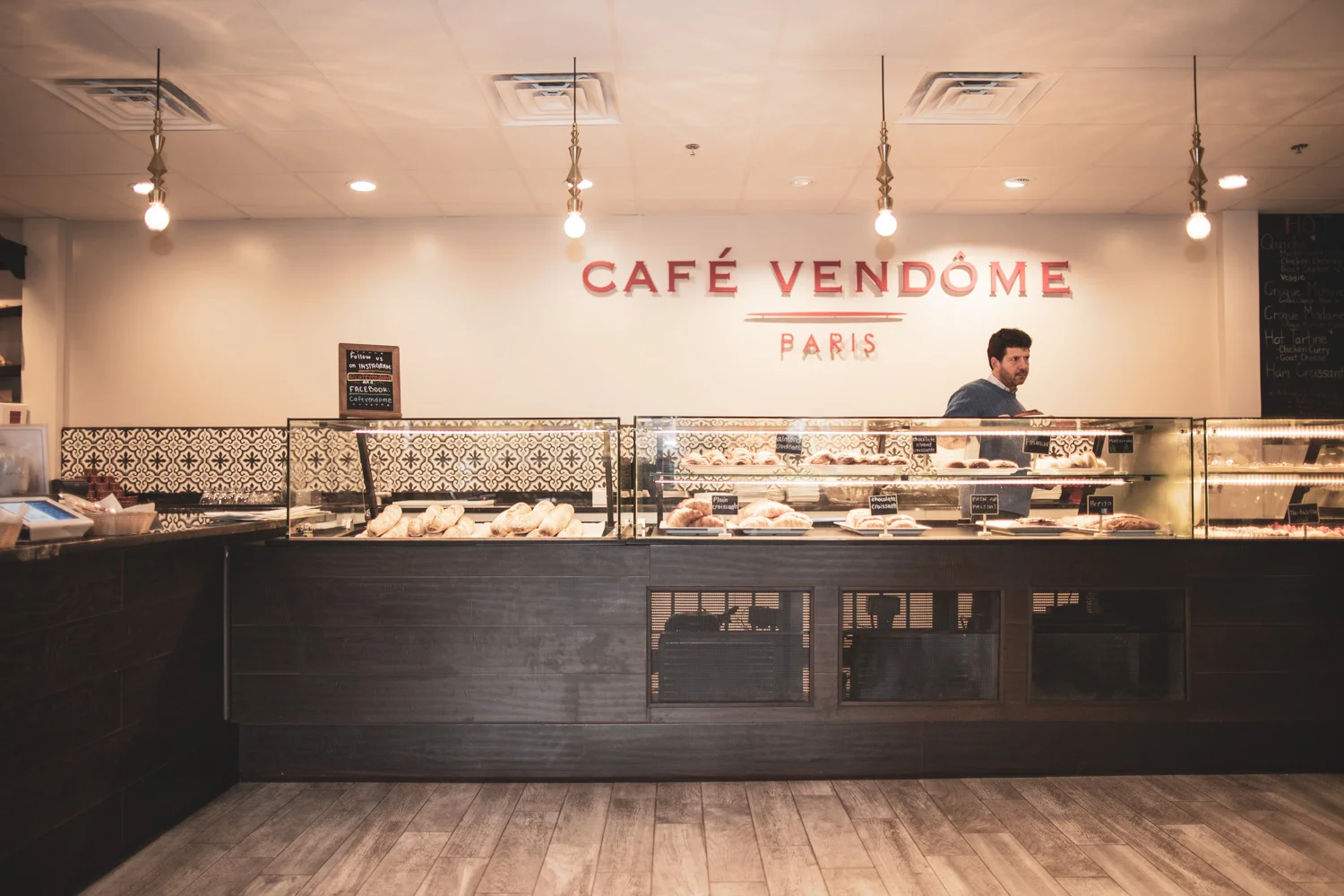 Interior of Café Vendôme. Hamid, the owner, is seen in the background.