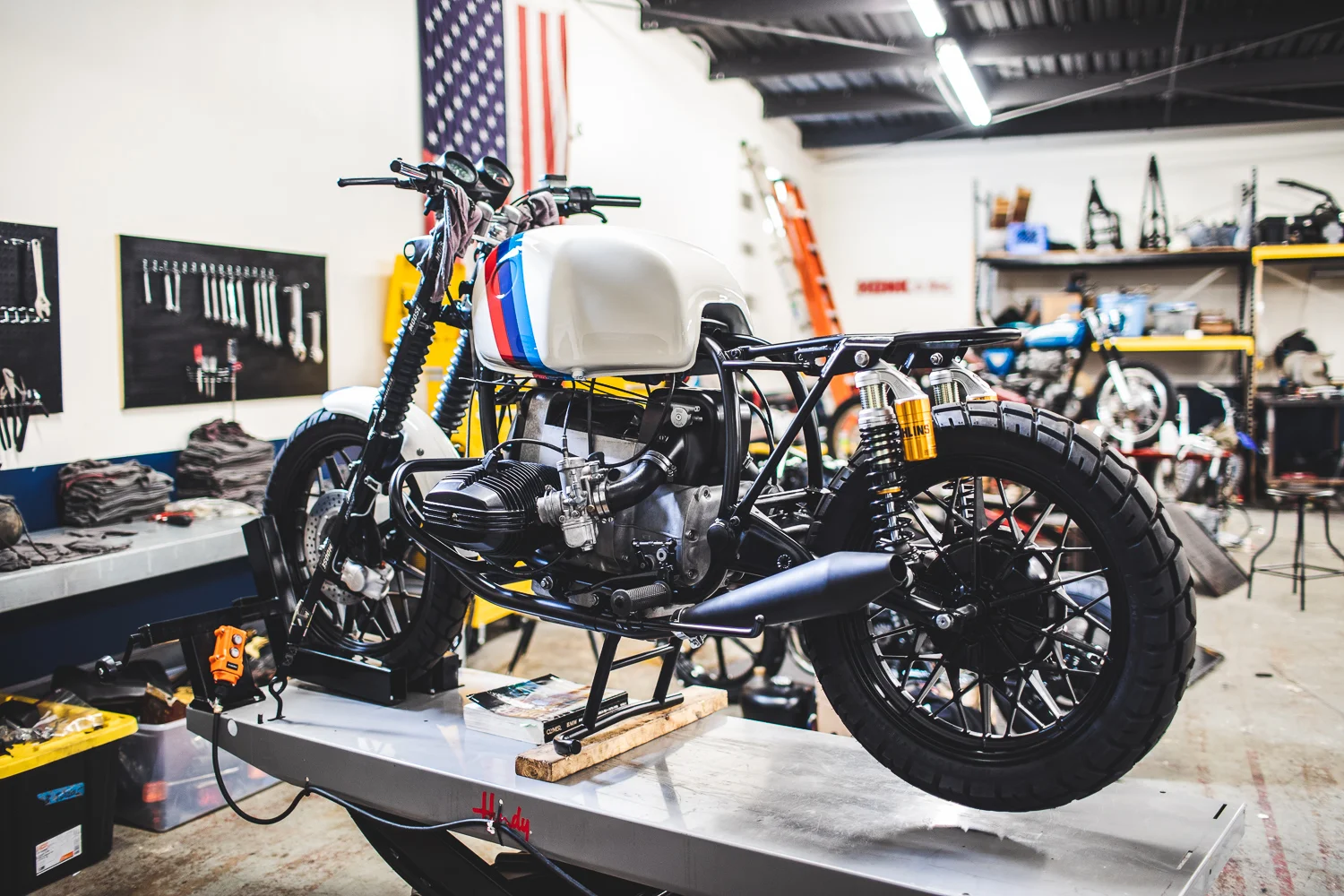 Inside the members-only garage at Brother Moto.