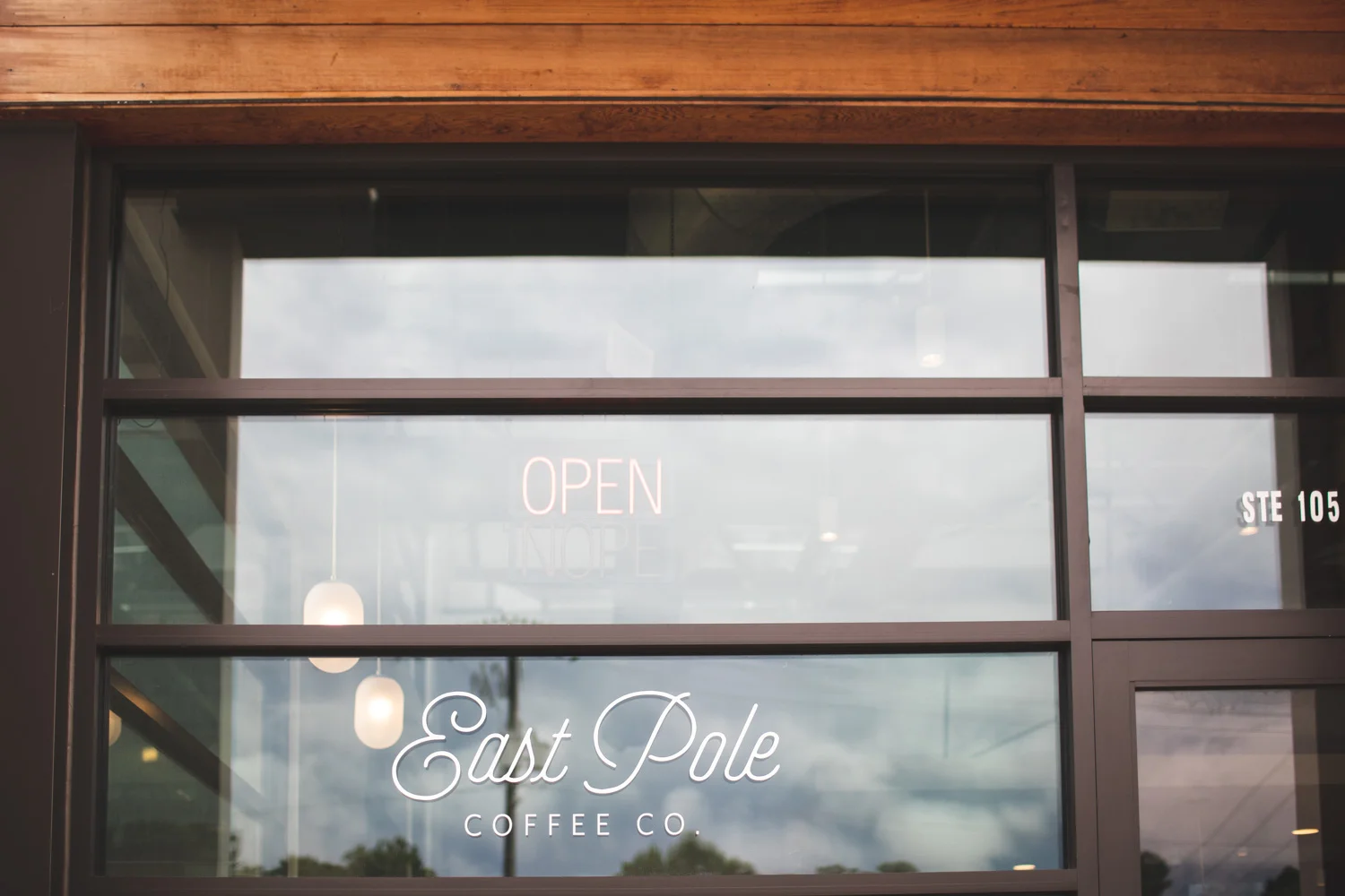 Front sign at East Pole Coffee Company.