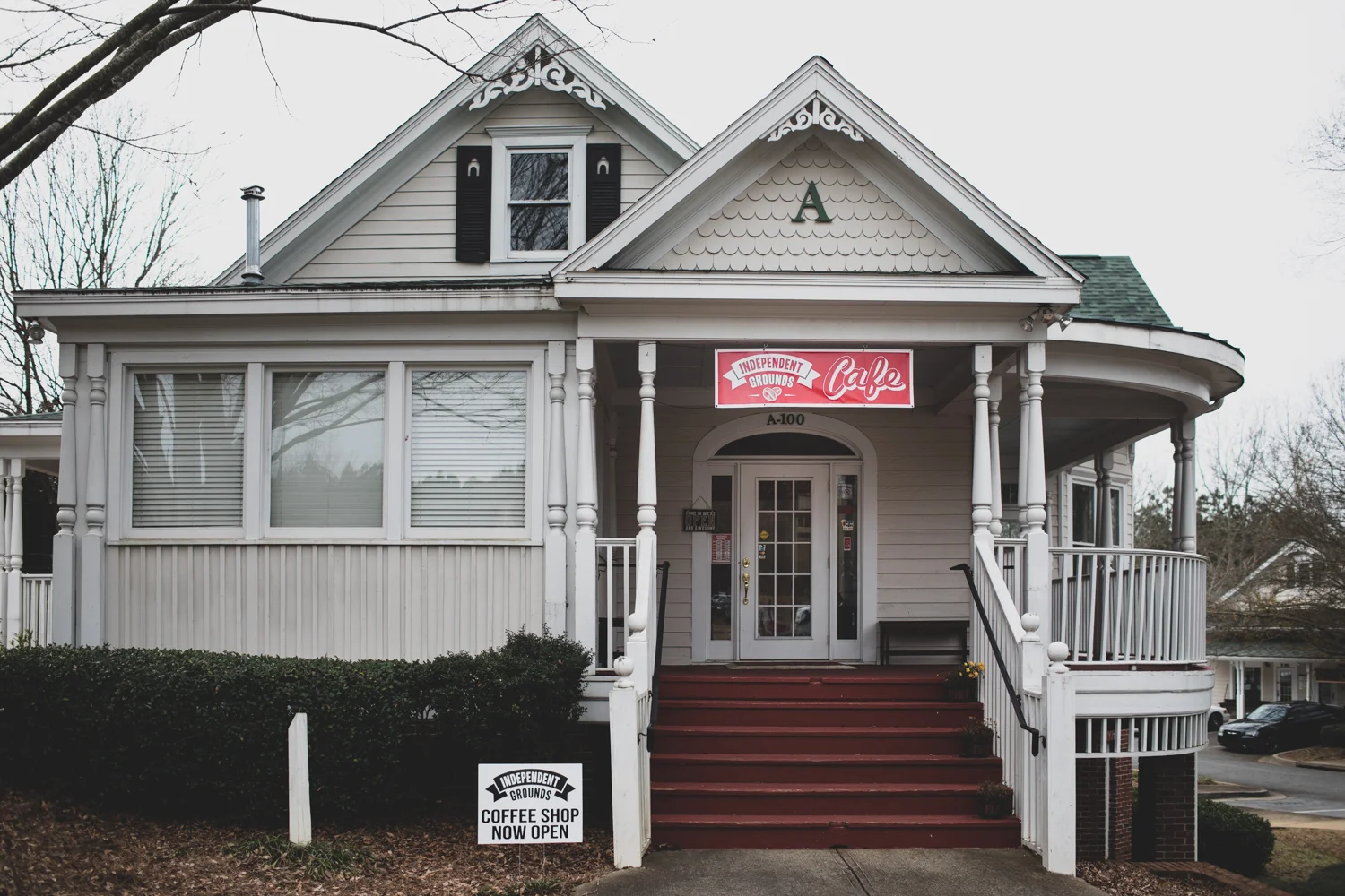 The exterior of Independent Grounds Cafe.