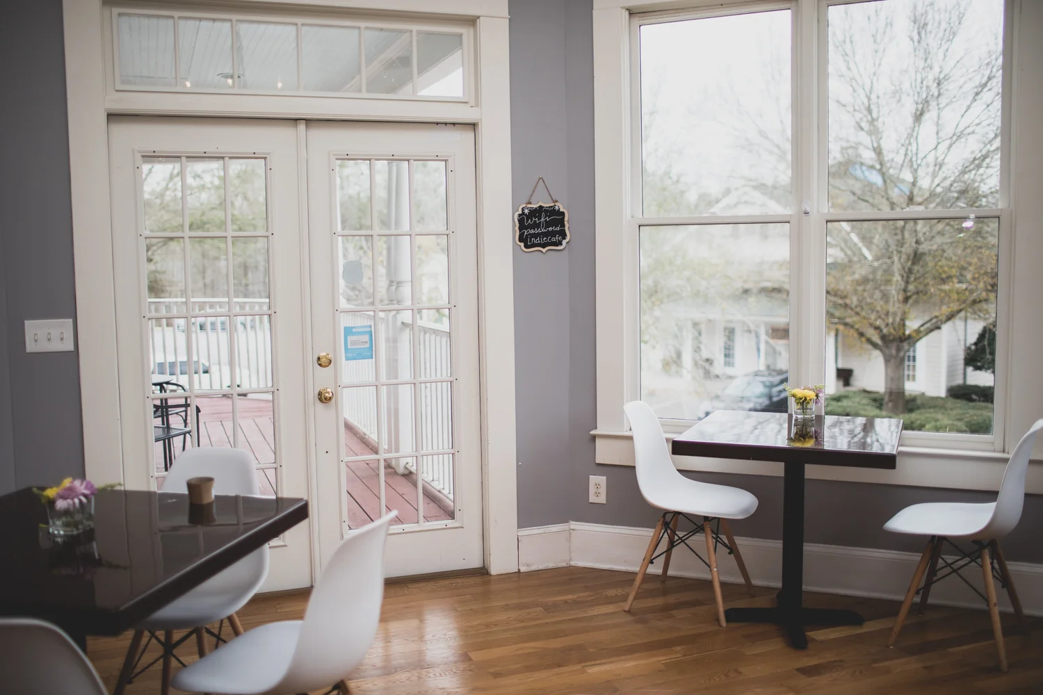 The main dining space at Independent Grounds Cafe. So much natural light!