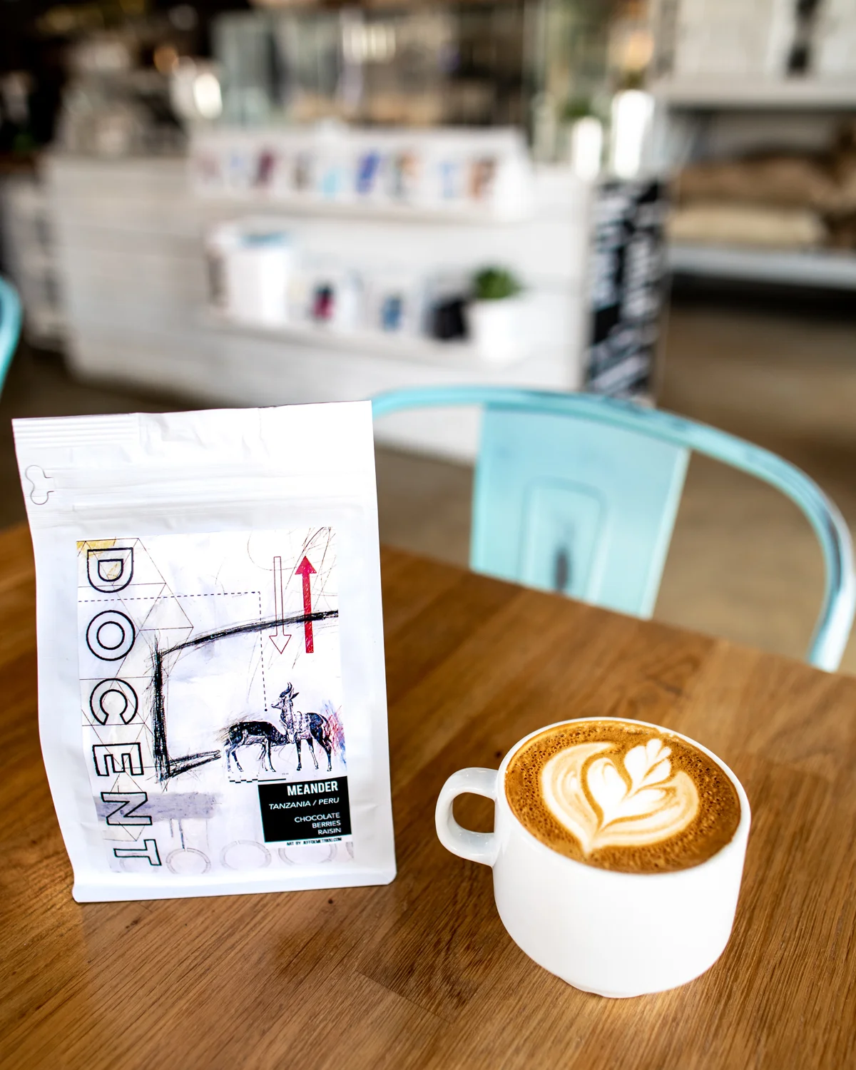 Another view of the cappuccino next to the Meander.