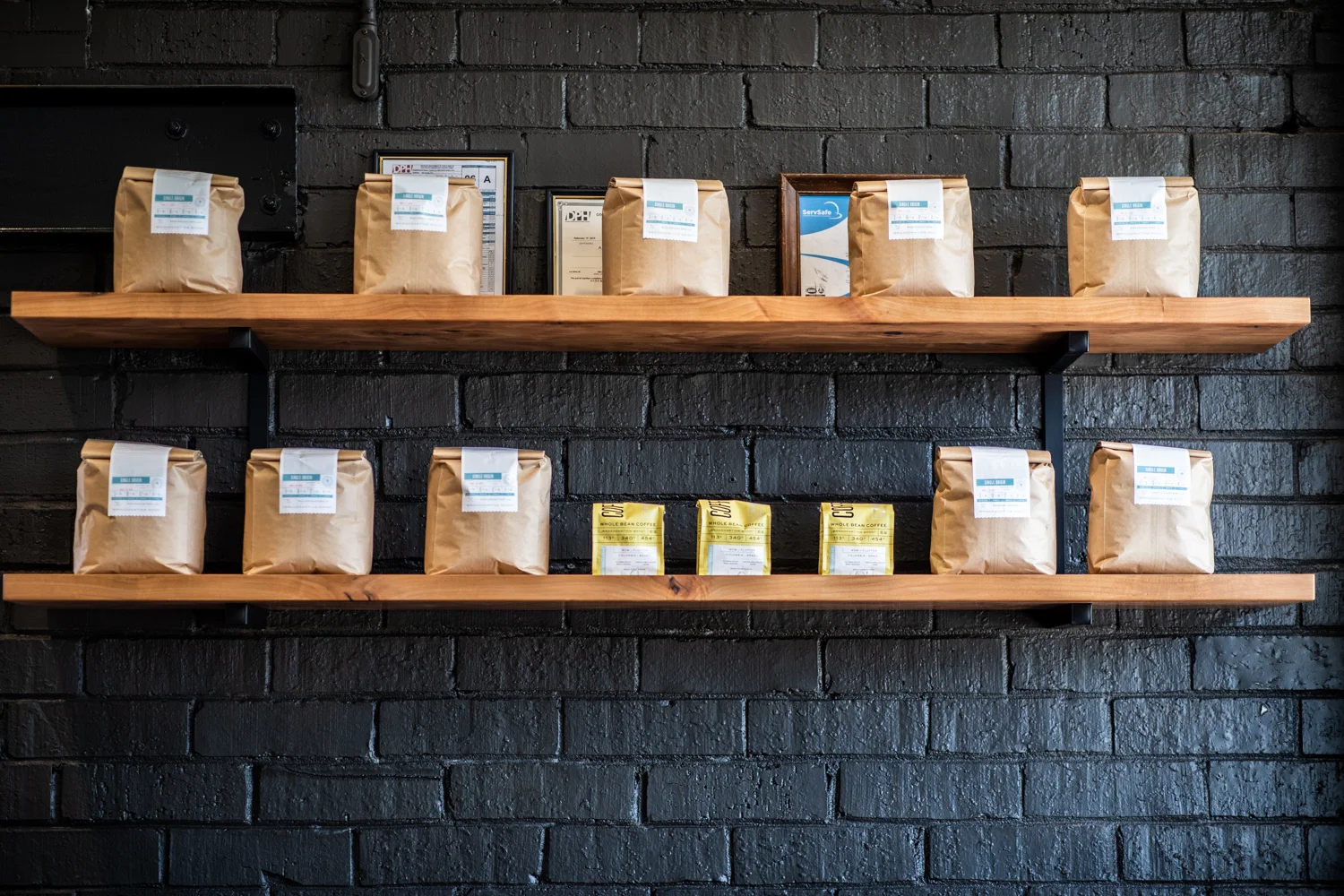 Some of the Radio Roasters coffee bags for sale.