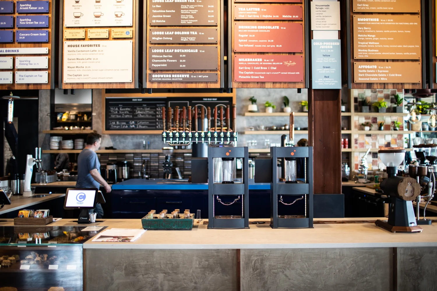 Interior detail at Cold Brew Bar.