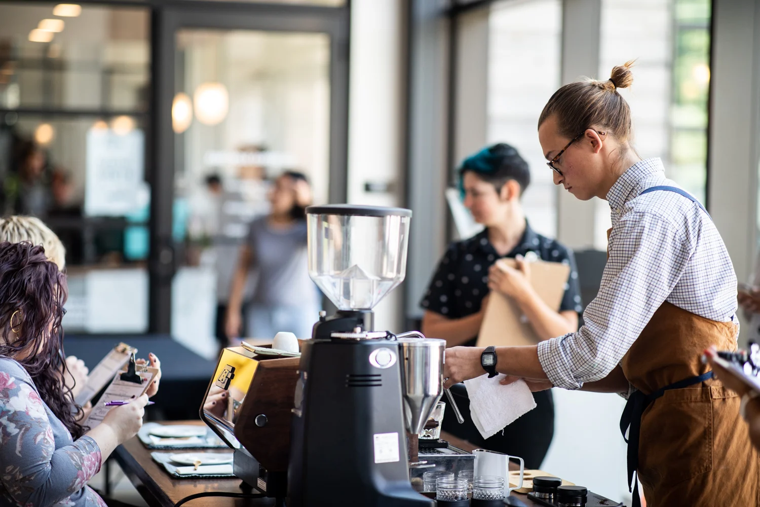 A scene from the Barista competition at the prelims at East Pole Coffee Co.