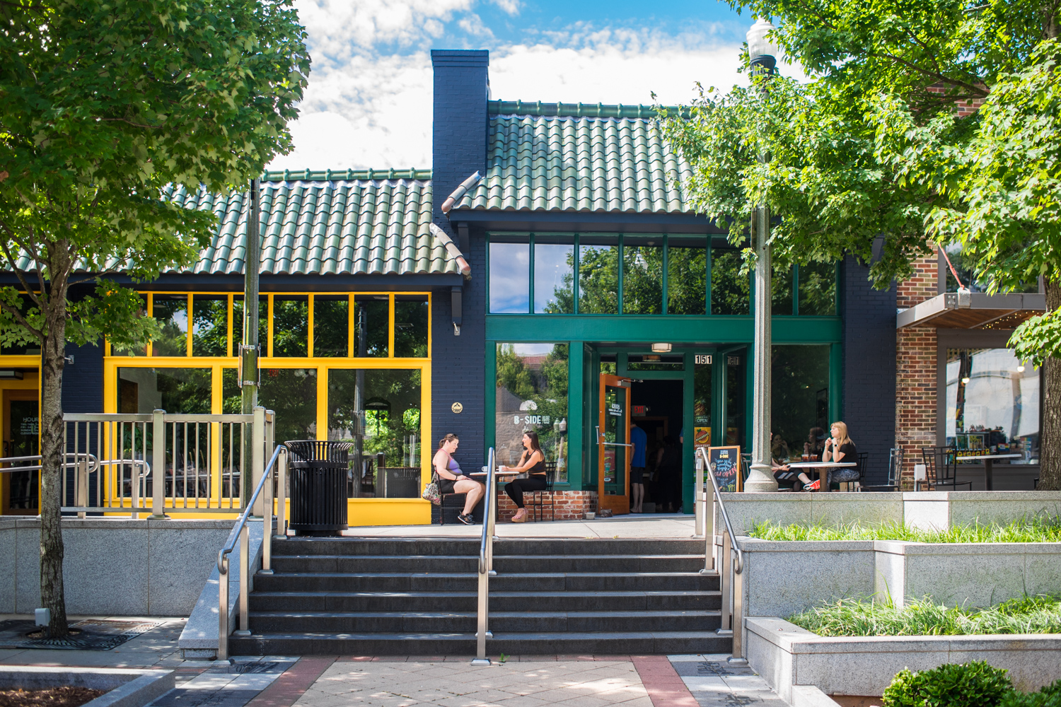 Closer look at the inviting space of the B-Side Cafe.