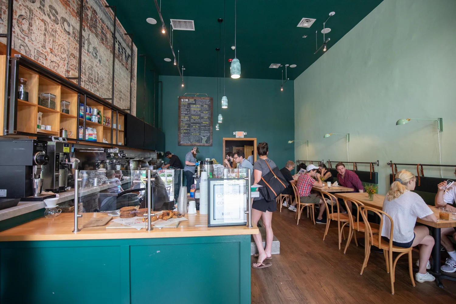 Interior of the B-Side Cafe.