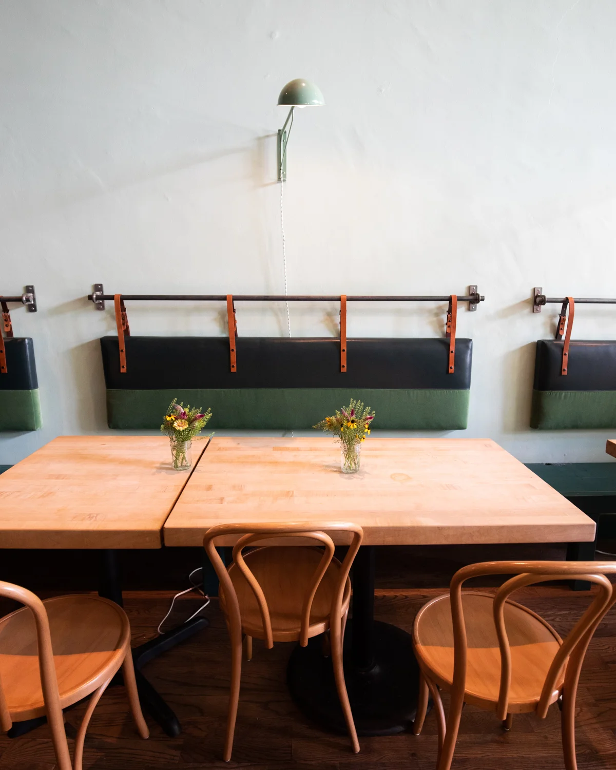 Comfortable seating arrangements at the B-Side Cafe.