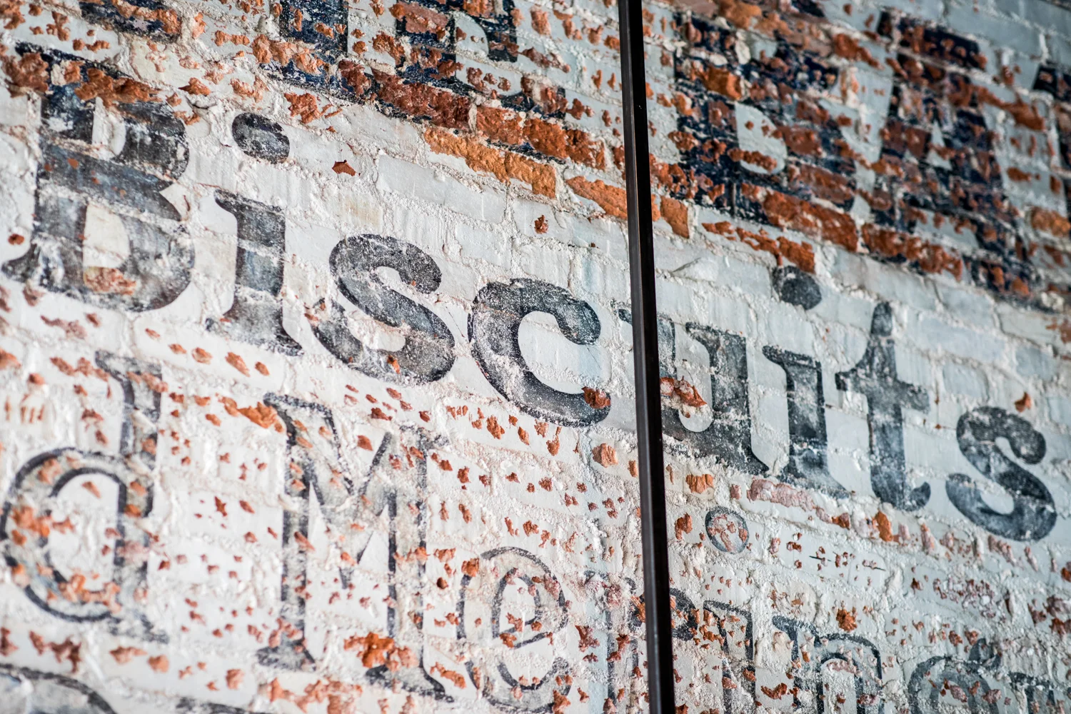 Details from the back wall at the B-Side Cafe.