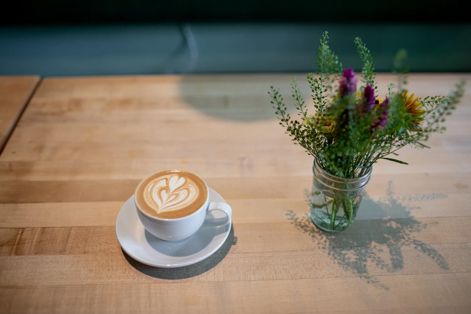 A beautifully prepared cappuccino at the B-Side Cafe.