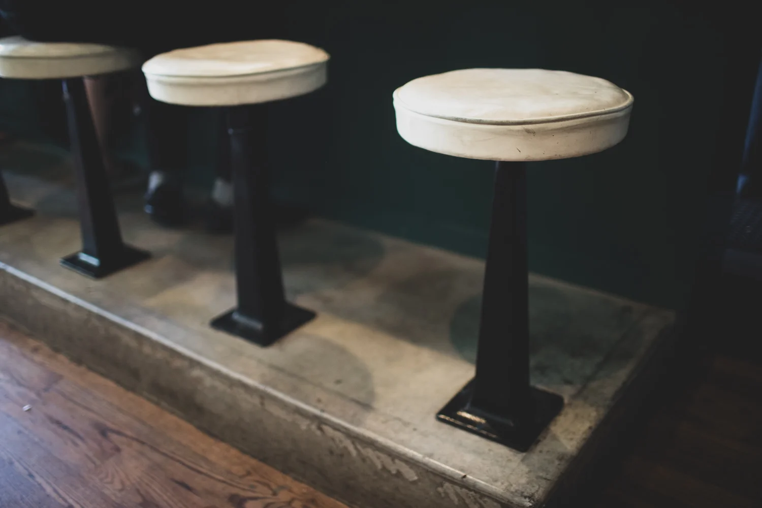 Bar stool details at the B-Side Cafe.
