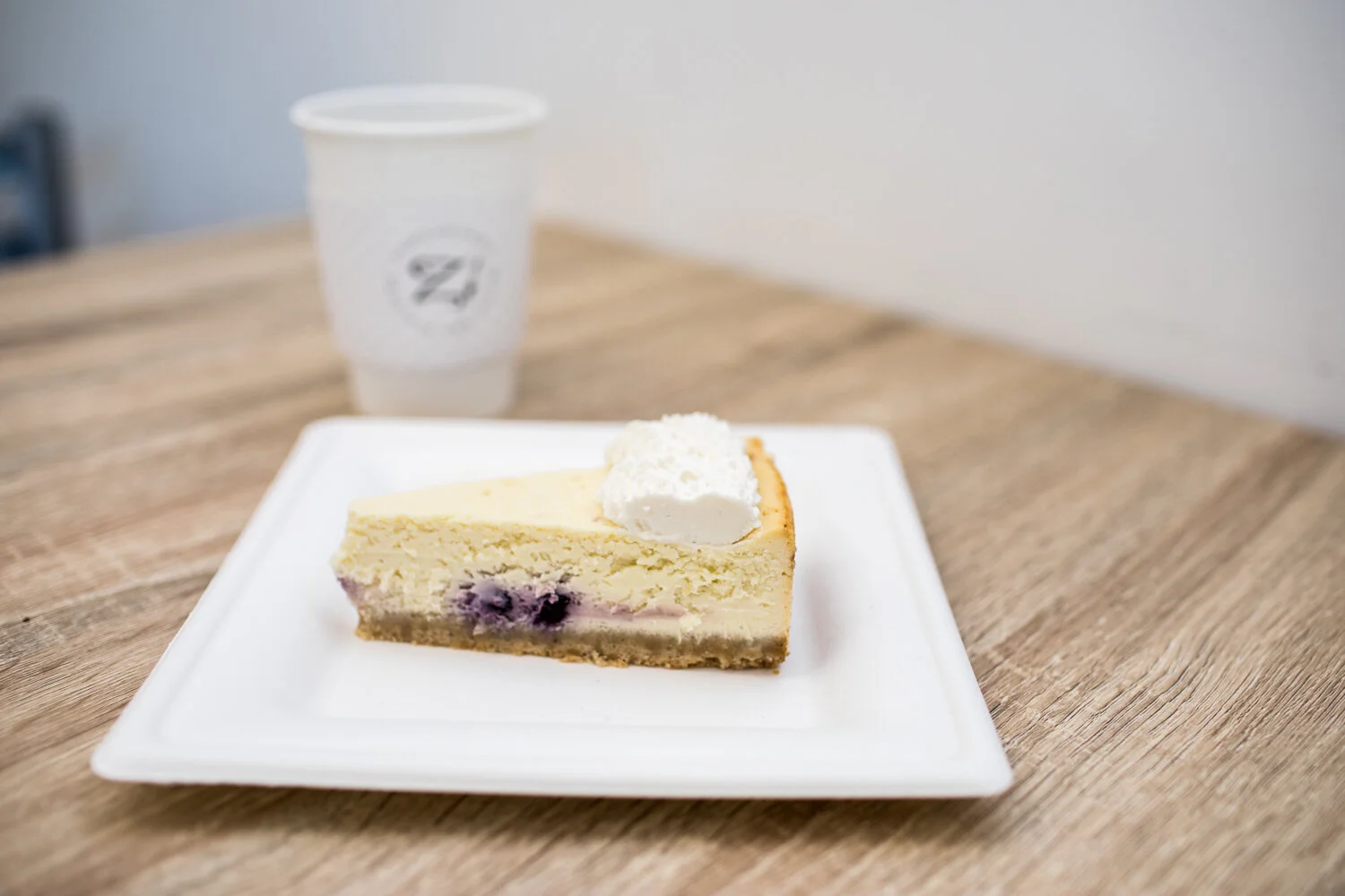 The lemon blueberry cheesecake at Zambawango.