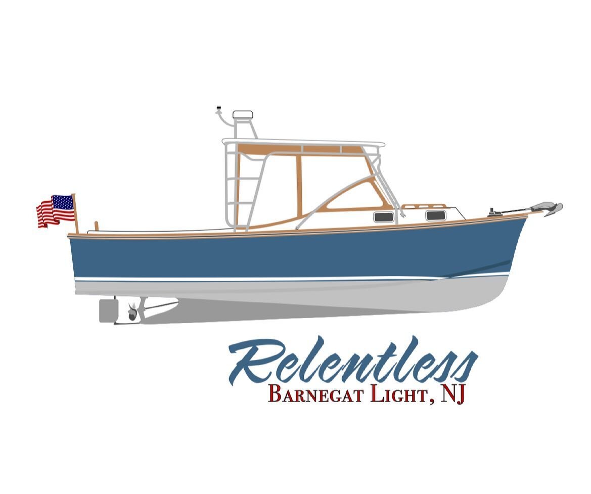 The Fortier 26&rsquo; . A timeless Cuttyhunk Bass Boat built in Somerset, MA. She is known for her spacious cockpit and great stability in short chop. Making her the ideal cocktail cruising vessel for Barnegat Bay. 

Drawing by my cousin Britton @cou