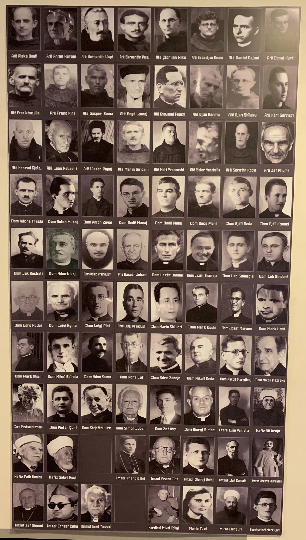 Image of Catholic bishops, priests, and sisters, as well as Islamic clerics put to death by the communist regime.