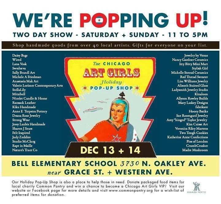 We stumbled upon our 2014 Pop-Up postcard and noticed all pertinent details were the same as THIS year!  Updated the artist list, and we are using it again. 🥳 

Design credit to @ittybittyminimart