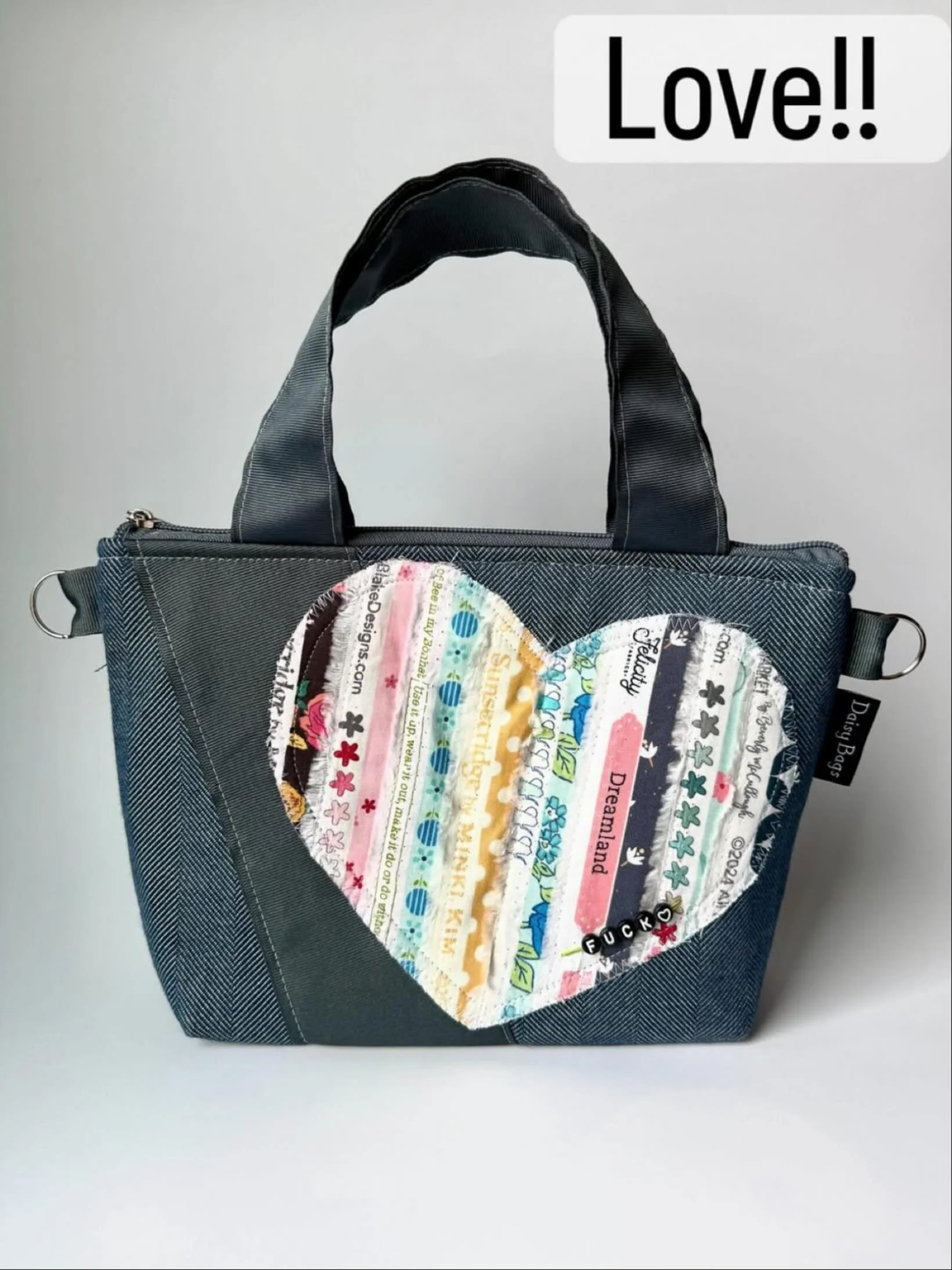 All you need is love and something to cart your stuff around.  @daisybags @wildermansion in Elmhurst today and tomorrow. #shopchicagoartgirls #shophandmade #handmadeholidays #chicagoartgirlspopup2025