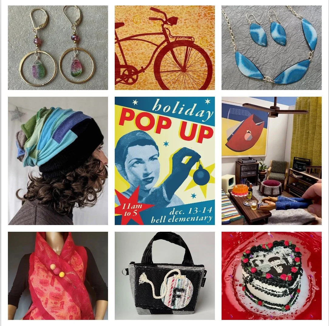 FIVE DAYS TIL The Chicago Art Girls Holiday Pop-Up Shop
📍 Bell Elementary: 3730 N. Oakley, Chicago
🗓️ December 13 and 14
⏰ 11 am to 5 pm
🛍️ Shop 45 Woman Artists
💰Free Admission, Free Parking
❤Accepting donations for Common Pantry 
Featured Artis