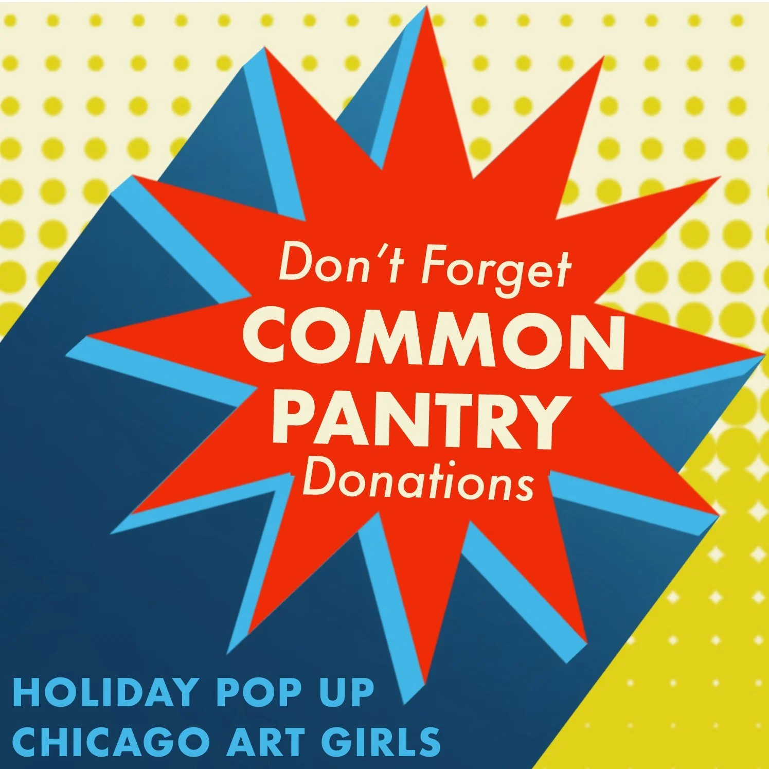 Don't forget Common Pantry Donations.  We will have a box for cash as well as a qr code you can scan to donate at Holiday Pop-Up THIS WEEKEND.  If you would prefer to buy items, please reference their current wish list for needed items.  Our door gre