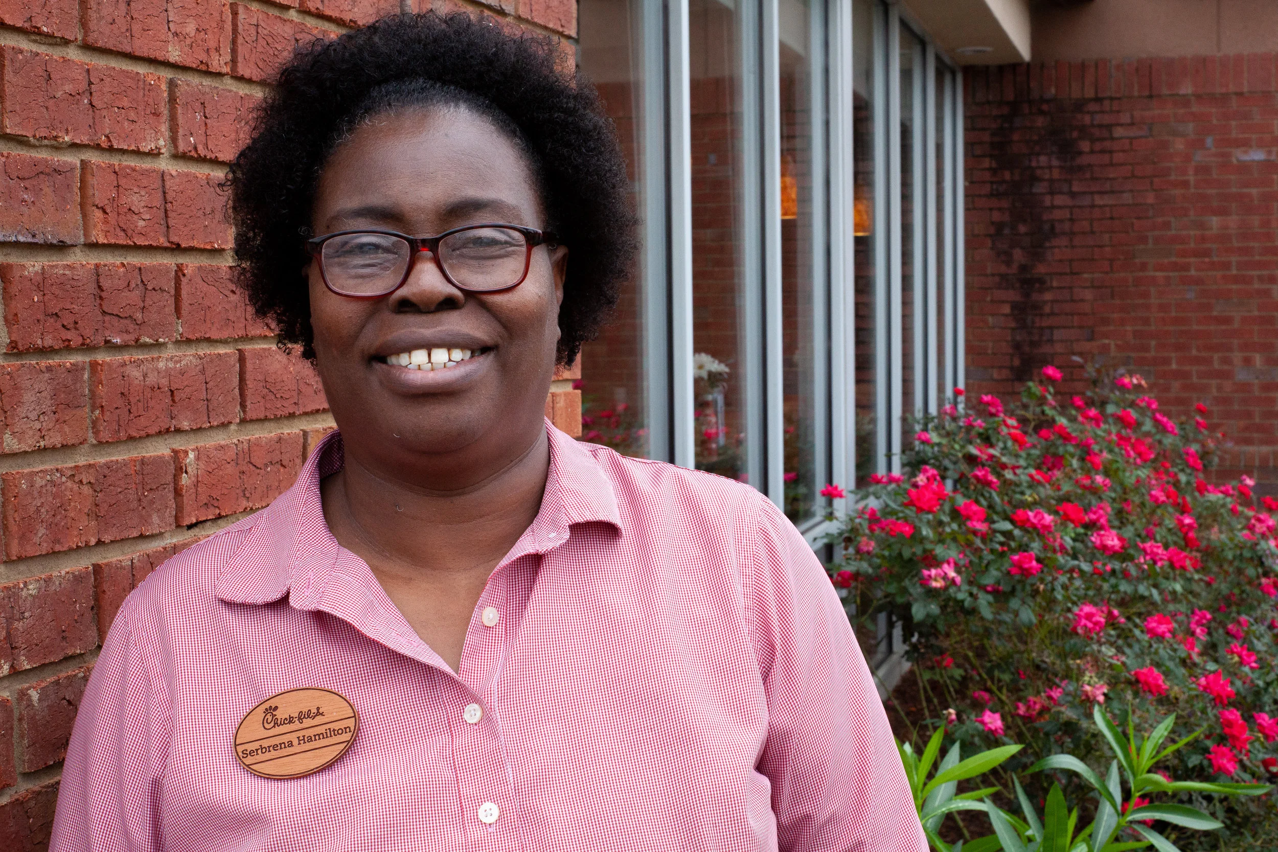 Serbrena Hamilton Serbrena began working at Chick-fil-A Commerce Ave in 2003. She enjoys working with new people and learning different things about our guests. She is passionate about catering, making sure that when a guest places an order, they are set up to make their event a success.