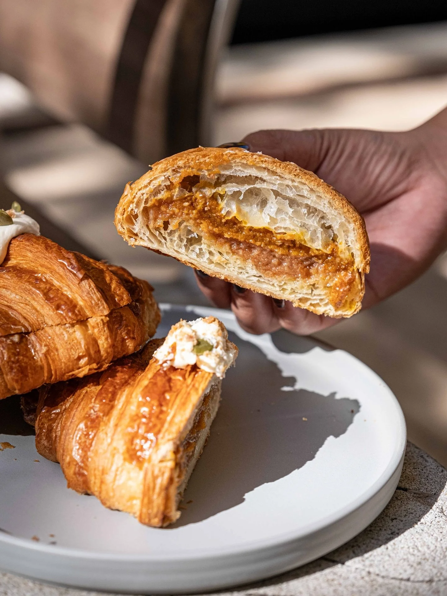 Pumpkin pie croissant: everything you love about pumpkin pie wrapped in buttery, flaky layers. π₯π