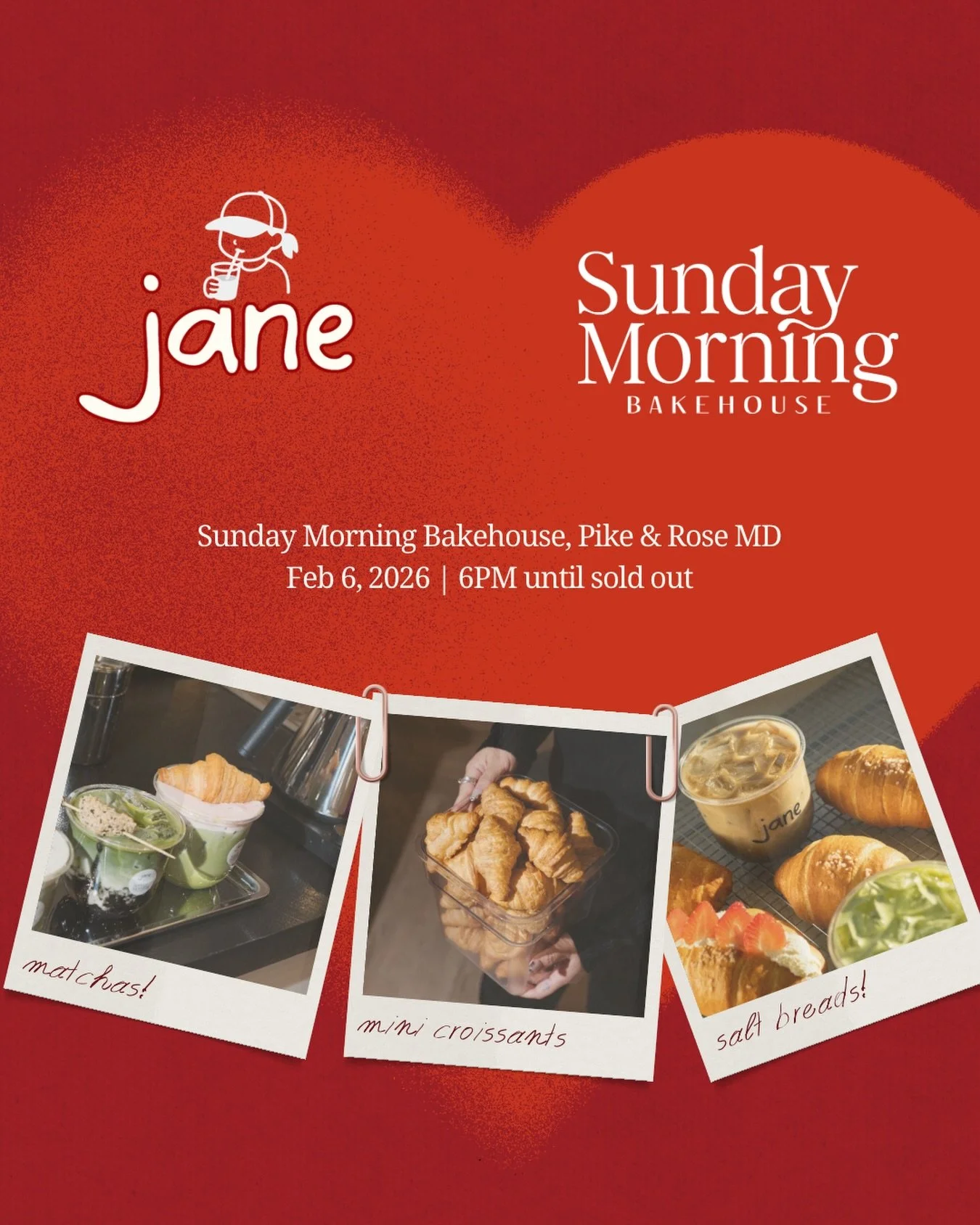 Another cup of @janecoffeeandmatcha, another round of Salt breads! 🍵

We&rsquo;re bringing back the DMV&rsquo;s favorite matcha/coffee pop-up, and this time, they will be popping up at our Pike &amp; Rose MD location with an exclusive menu to pair w