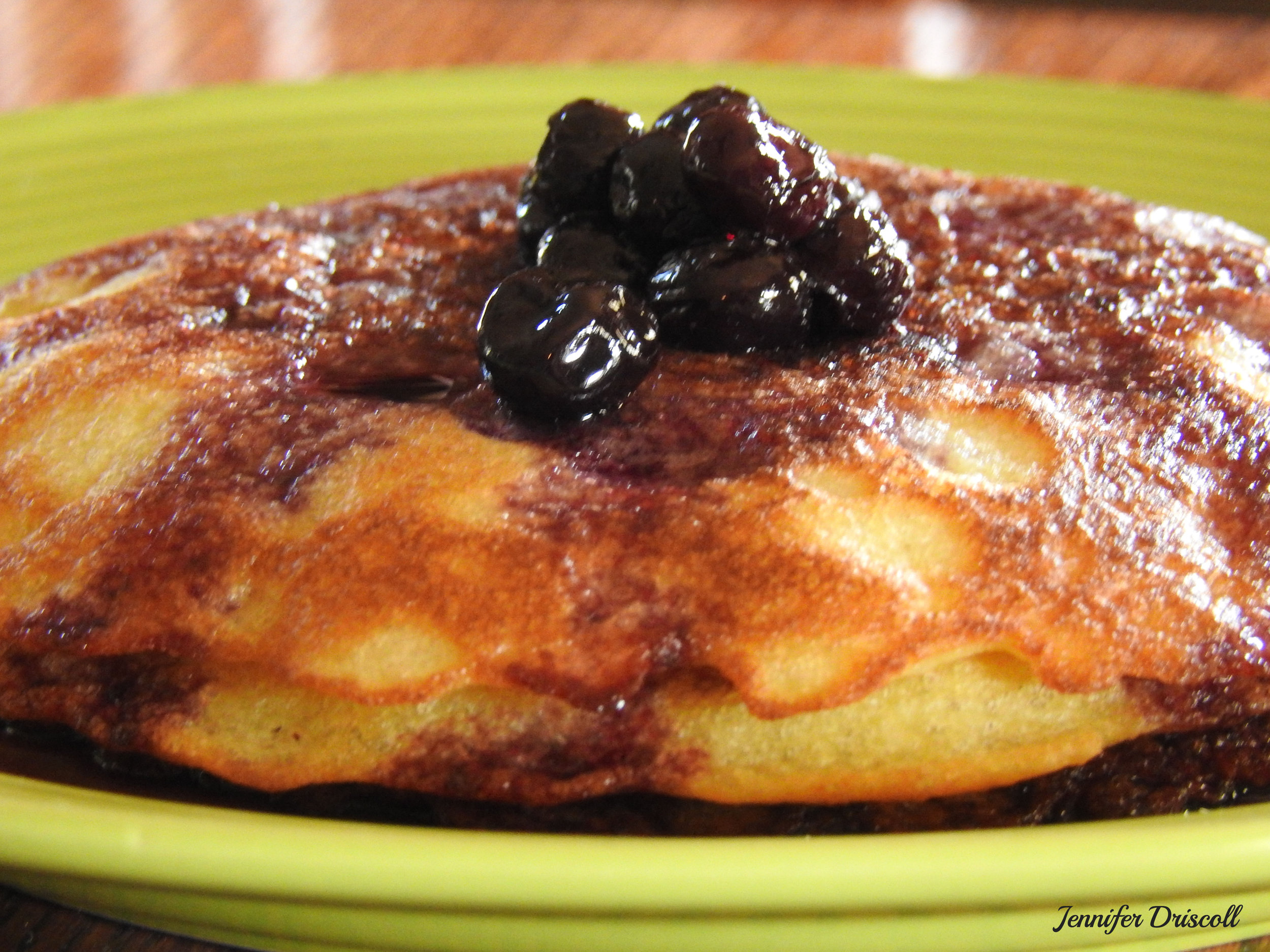 Gluten Free lemon pancakes with homeade blue berry topping.jpg