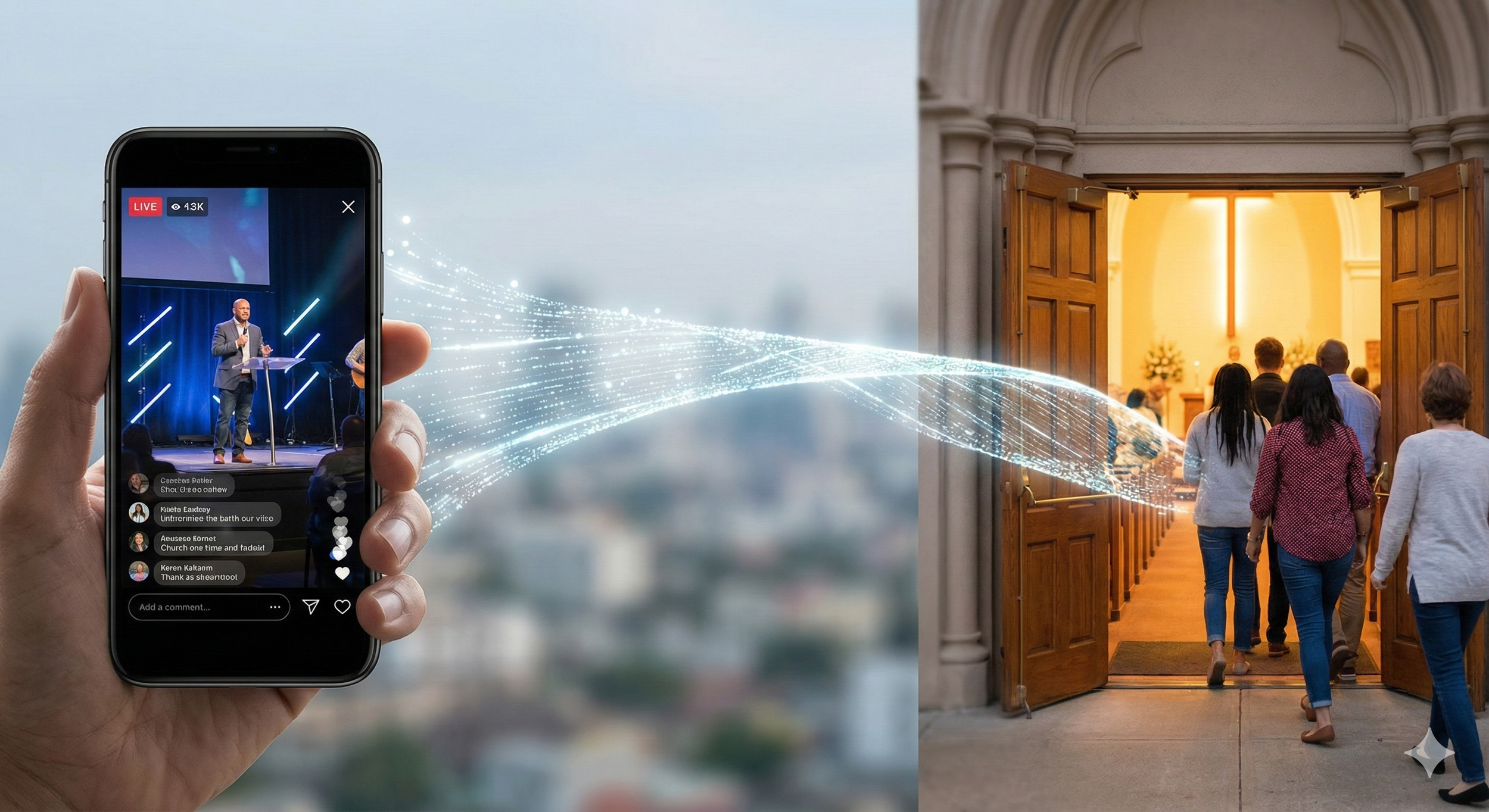 The 'Phygital' Bridge: Moving People from Online Views to In-Person Pews