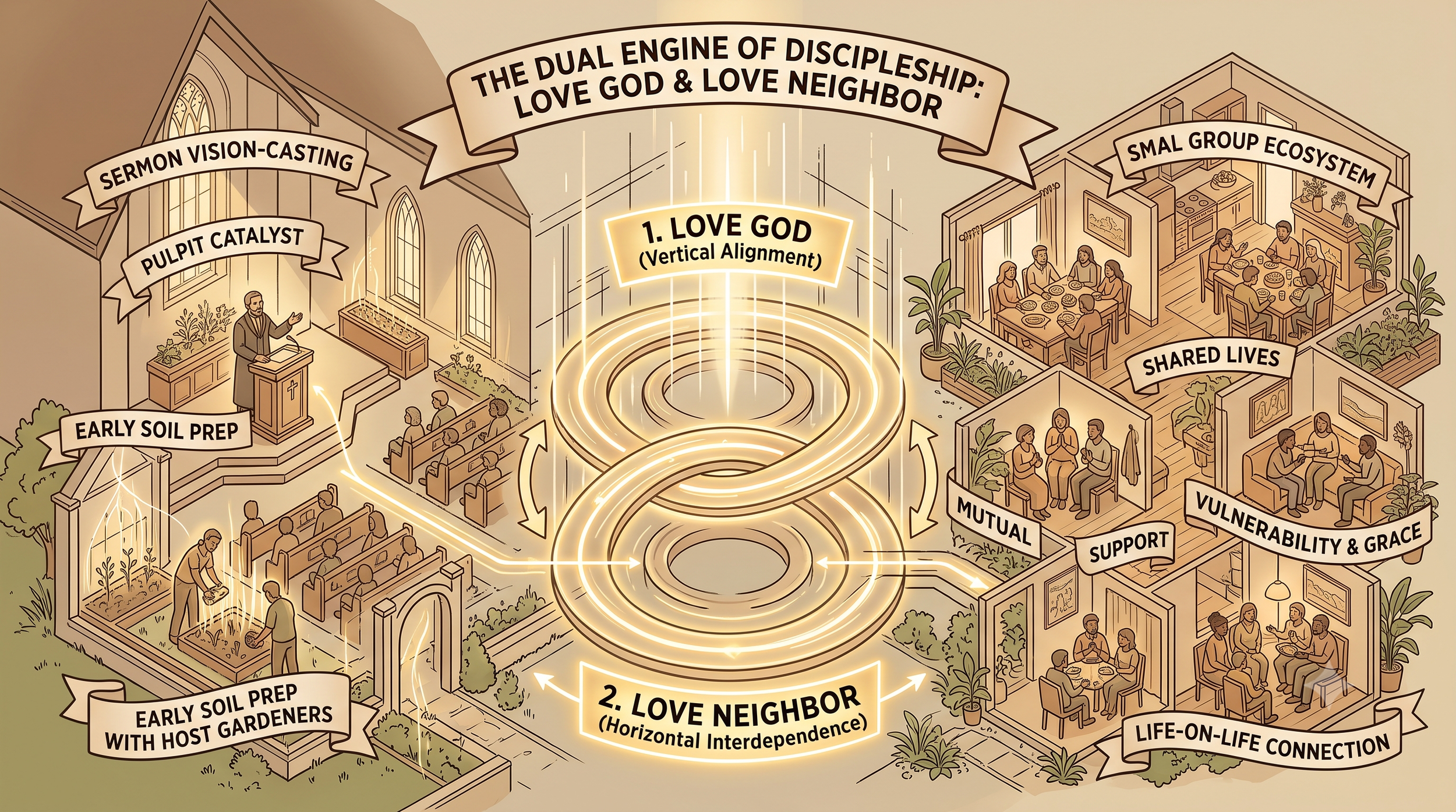 The Dual Engine of Discipleship: How "Love God, Love Neighbor" Fuels Small Group Transformation