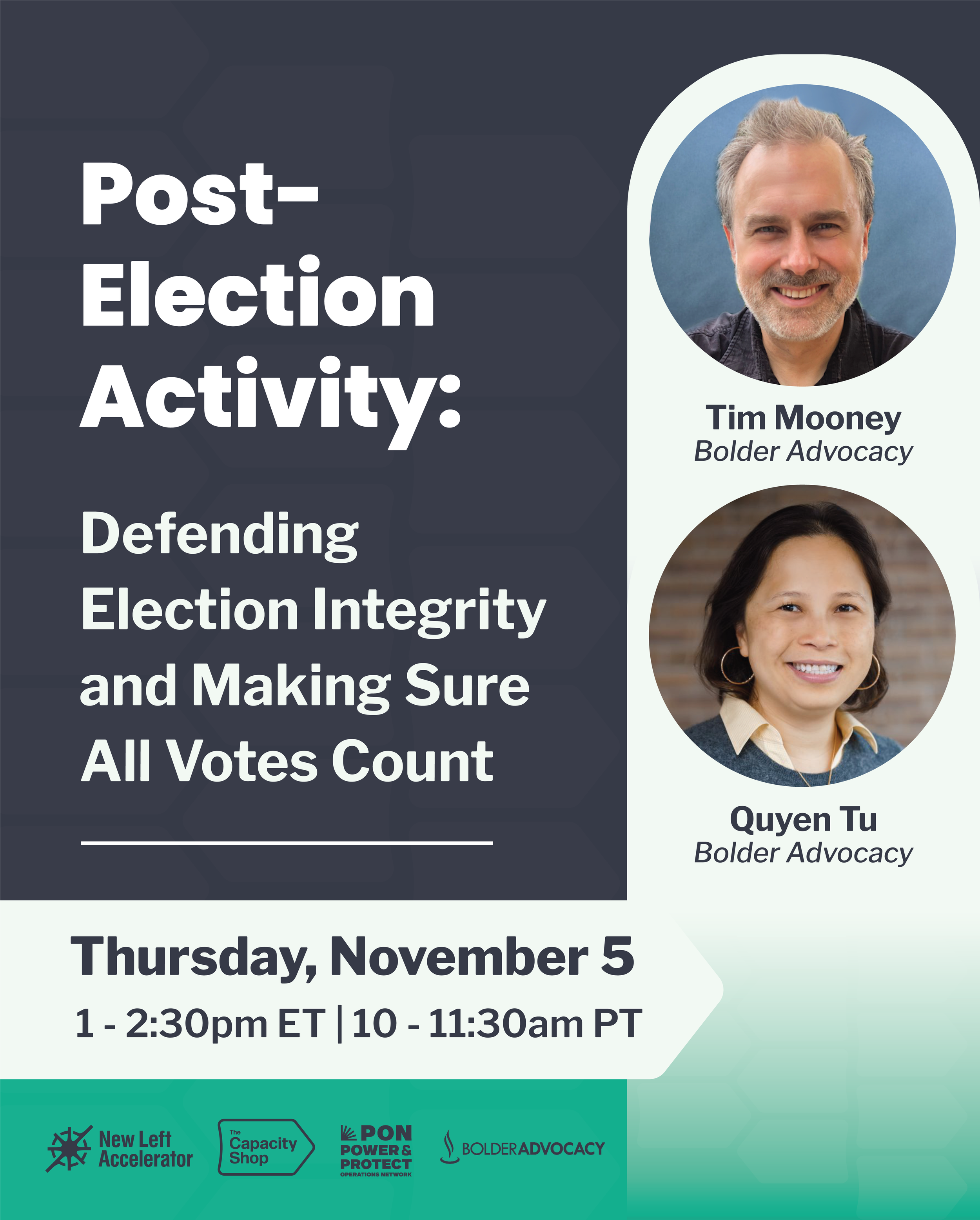 Post-Election Activity: Defending Election Integrity and Making Sure All Votes Count