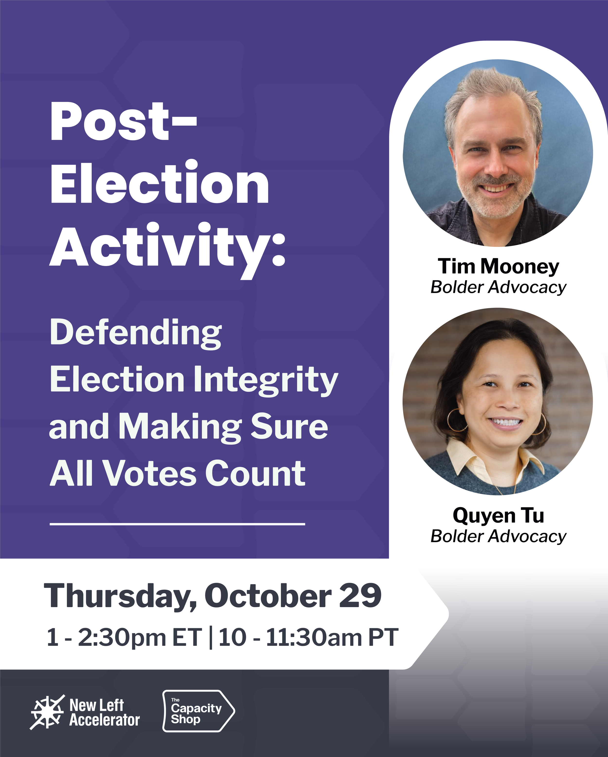 Post-Election Activity: Defending Election Integrity and Making Sure All Votes Count