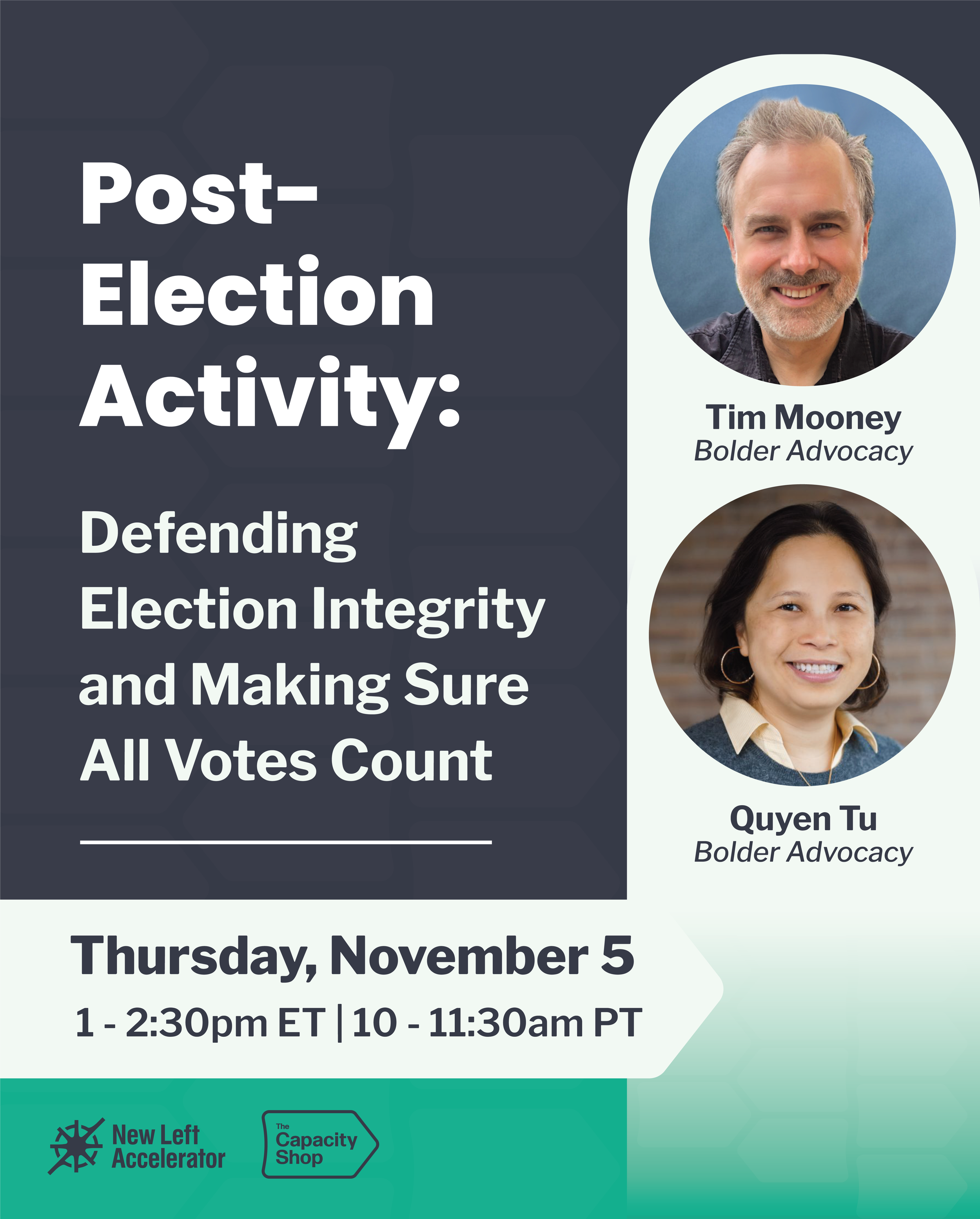 Post-Election Activity: Defending Election Integrity and Making Sure All Votes Count