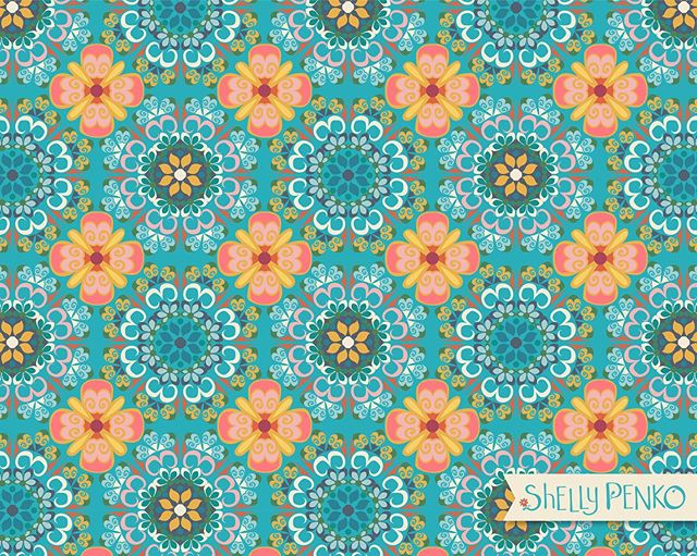 A little Bohemian Kaleidoscope pattern for #Spoonflower this week!  #shellypenko #kaleidoscope #surfacepatterndesign #fabricdesign #bohemian #bohostyle