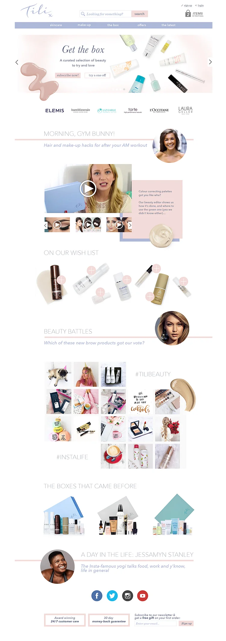 UX/UI design of the initial Tili blog