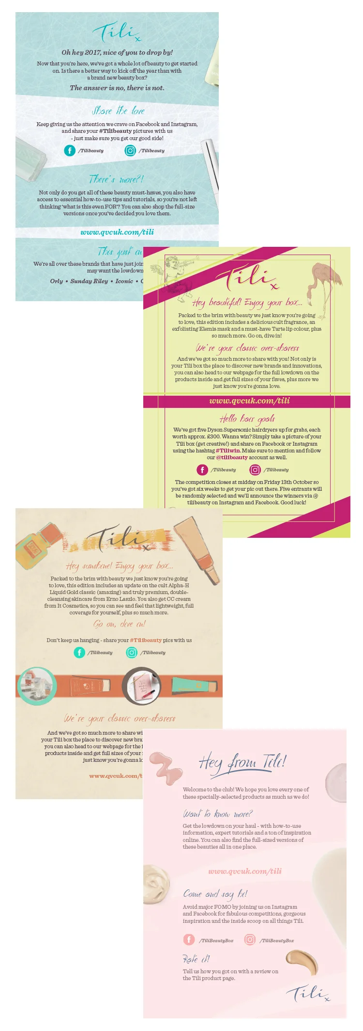 Leaflets from boxes 1, 3, 4, 5
