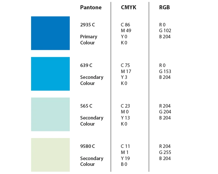 Corporate colour palette