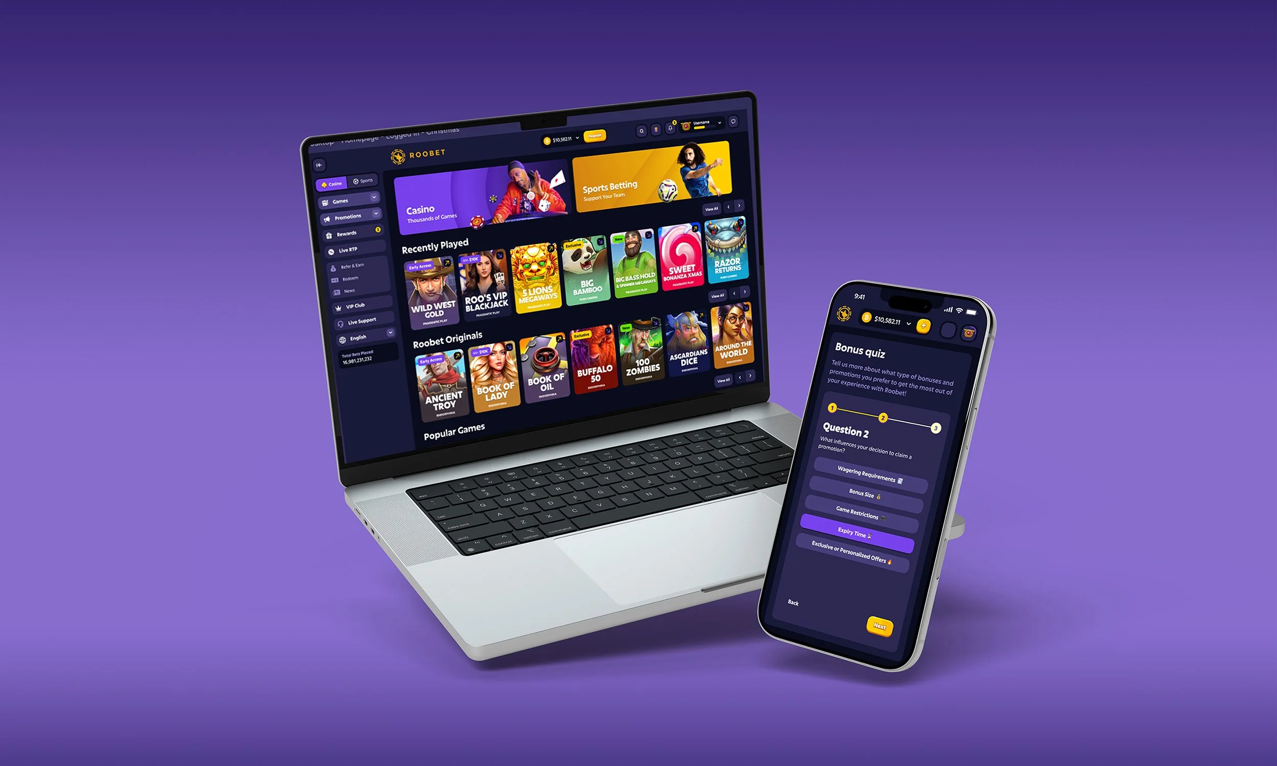 Roobet Survey Widget