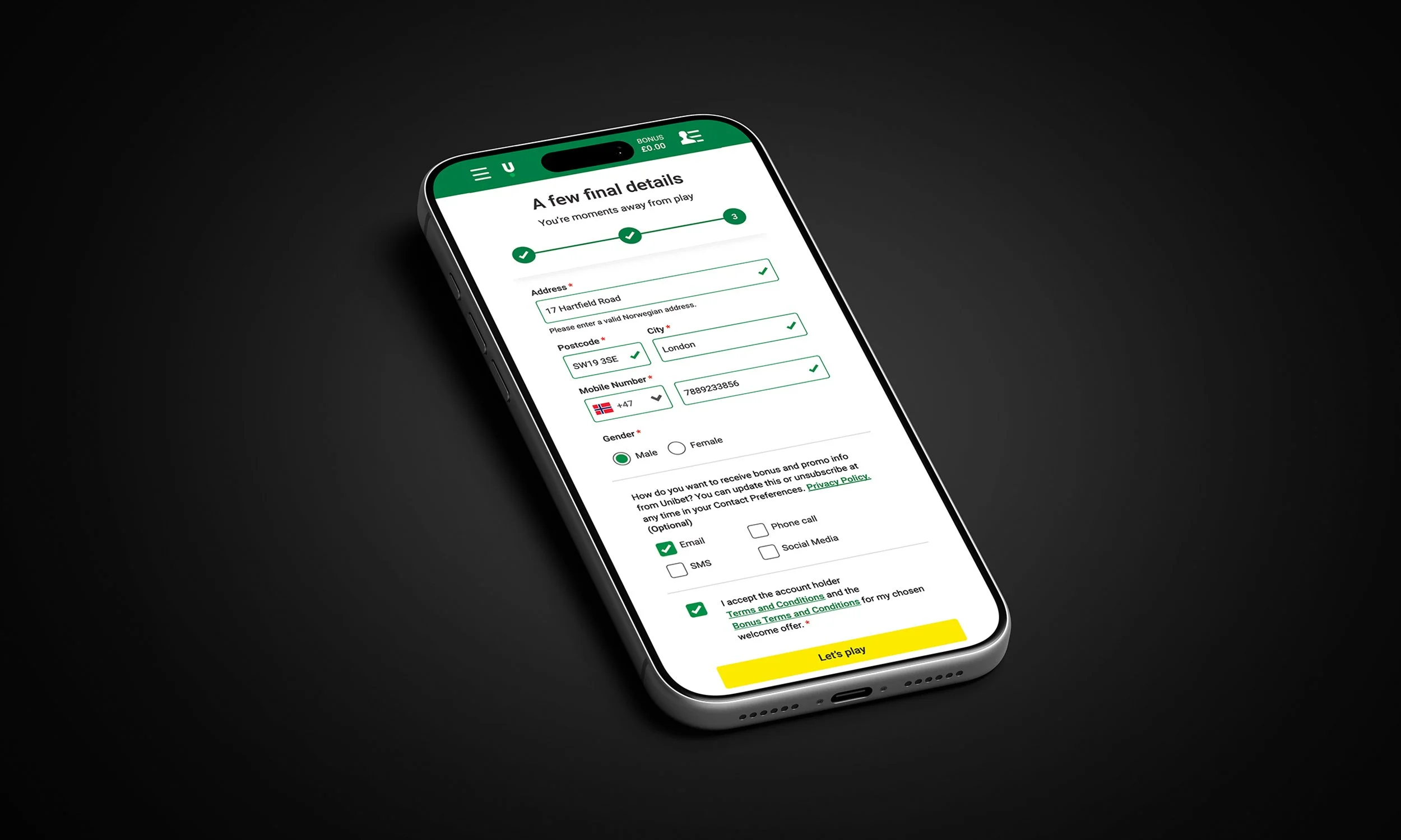 Unibet Registration