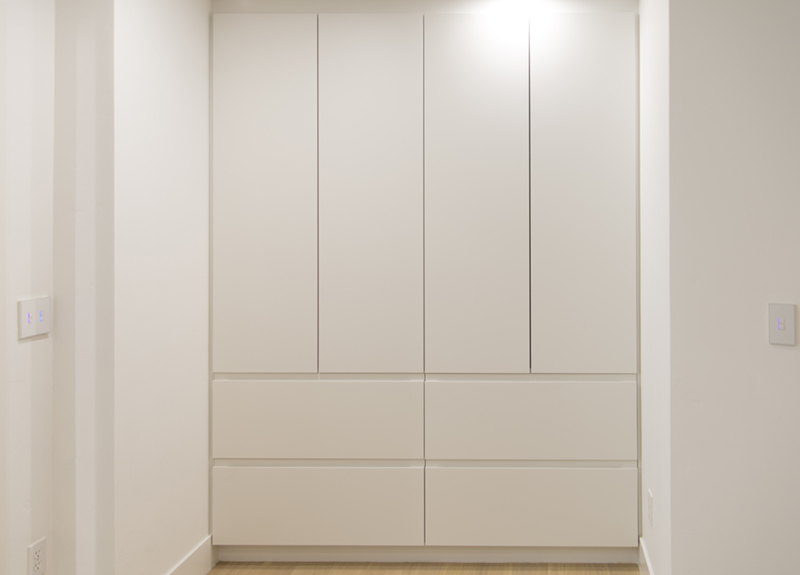 white cabinets without handles